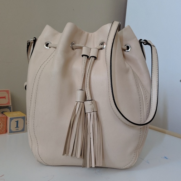 J Crew leather tassel drawstring bag - Picture 1 of 4
